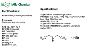 Approvisionnement en gros d'usine : Bromure de <span class=keywords><strong>diéthylamine</strong></span> (CAS 6274-12-0) – Activateur de flux de soudure au bromure de diéthylammonium - Product Image 2