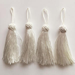 14厘米长立式菠萝帽流苏涤纶金条真丝流苏饰边窗帘领带绳优雅悬挂流苏 - Product Image 2