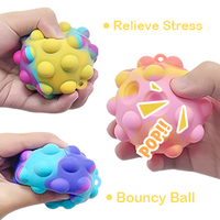 Usine En Gros Vente Chaude Unisexe Arc-En-Ciel-Couleur Balles Anti-Stress Enfants Fidgets Jouet Silicone Popping Ball Jouet pour Enfants Enfants