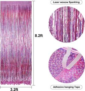 Cortina de Franjas de Folha Metálica com Brilho para o Dia dos Namorados, 4 Peças, Decorações de Festa, Cortina de Franjas Metálicas de Lamê - Product Image 5