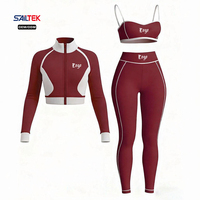 Vêtements de sport personnalisés pour femmes, ensembles d'entraînement, veste coupe-vent à blocs de couleur et pantalon de survêtement, ensemble 2 pièces personnalisé pour femmes avec bande latérale