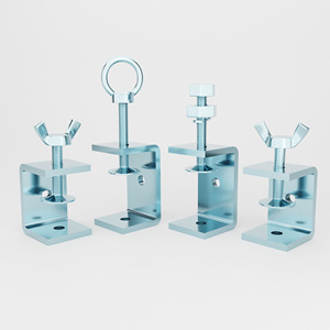 Abrazadera de Acero Galvanizado Yuanjing Tipo C para Fijación de Tuberías con Tuerca Hexagonal, Tornillo de Ala y Anillo de Elevación - Product Image 2