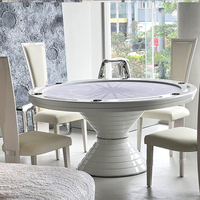 Table de poker professionnelle convertible en bois massif, style moderne, Texas Hold'em, table de poker ronde de luxe avec chaises