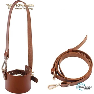 Funda de cuero ajustable para taza de café, leche o té, para llevar al aire libre, con doble cuerda, directo de fábrica. - Product Image 4