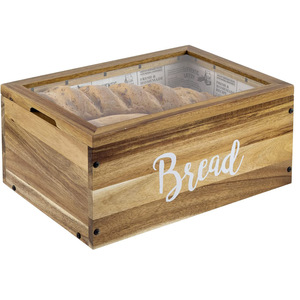 OWNSWING Hot Selling <strong>Wooden</strong> <strong>Bread</strong> Box Bamboo Kitchen <strong>Bread</strong> Storage <strong>Bin</strong> - Product Image 1