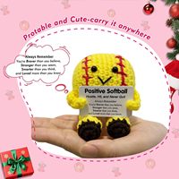 Peluche Salamandre en Laine Faite à la Main avec Carte de Message Positif - Cadeau pour Décoration de Bureau, Amis, Famille