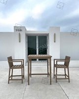 Ensemble de salle à manger d'extérieur SIGMA en teck, mobilier de style moderne pour hôtel, bord de piscine, patio, cour et jardin
