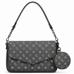 Custom Unisex Flap Crossbody Bag PU Leather Shoulder <b>Handbag</b> with Chain Strap Round Coin Pouch Casual Everyday Messenger Purse - Product Image 3