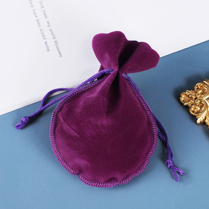 Custom Logo Round Bottom Drawstring <b>Bag</b> Suede Velvet Earrings Necklace Jewelry <b>Dust</b> <b>Bag</b> Drawstring Gift Pouches With String - Product Image 2