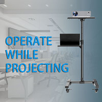 Projecteur d'appareil photo mobile Support pour ordinateur portable 2 étagères Chariot roulant avec plateau Hauteur réglable Chariot de présentation Support de projecteur