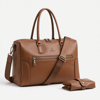 Sac à langer multifonctionnel en cuir végétalien OEM convertible avec pochettes d'organisation et station de change