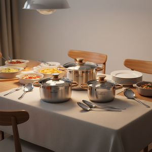 Meilleures ventes d'ustensiles de cuisine commerciaux en acier inoxydable Ensembles de casseroles à faible teneur en sauce Cuisine à <span class=keywords><strong>induction</strong></span> Cuisine Design minimaliste - Product Image 6