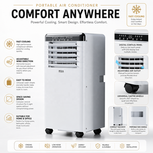<b>Portable</b> Fixed Frequency Air Conditioner Cooling Heating Compact All-in-One <b>AC</b> <b>Unit</b> Timer Remote Control No Installation Compact - Product Image 4
