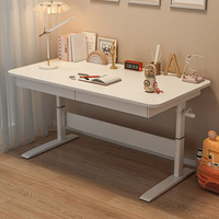 Wanda Yuan Chine personnalisé en bois blanc hauteur manuelle réglable ordinateur bureau de jeu Table basse élévatrice avec rangement