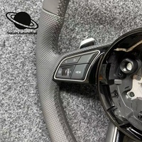 Volant de luxe chauffant en cuir semi-perforé personnalisé avec logo Audi RS Sline, 4 branches, boutons et palettes de commande pour A4, A5, A6, A7, A3, S3, S4 B9