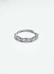 Half <b>Eternity</b> Diamond Band <b>Ring</b> Natural & Lab Grown Diamonds 925 <b>Silver</b> / 10KT 14KT 18KT White Gold Finished <b>Ring</b> - Product Image 4