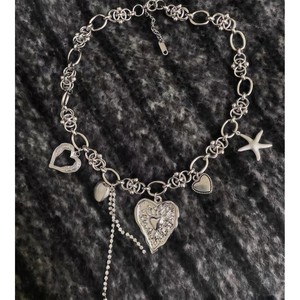 Collier à pampilles multi-éléments en forme de cœur Yu Sha, en acier inoxydable 304, chaîne de clavicule tendance pour femme - Product Image 4