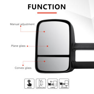 Дальнее ручное черное боковое буксировочное зеркало заднего вида для <span class=keywords><strong>Jeep</strong></span> Grand Cherokee 2010 + - Product Image 2