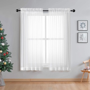 <span class=keywords><strong>Rideau</strong></span> en tulle uni moderne avec cache-tringle transparent pour chambre, cuisine, salon <span class=keywords><strong>et</strong></span> fenêtre de cour - Product Image 2