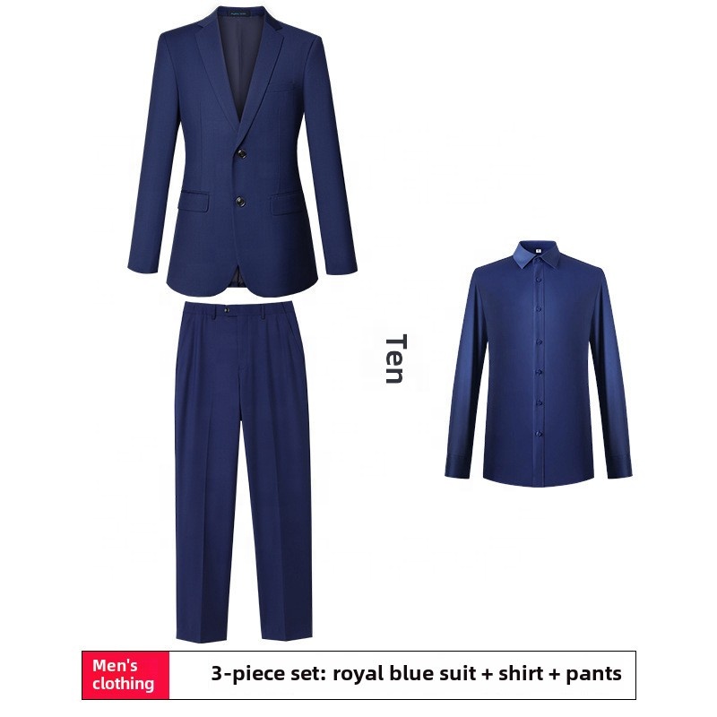 Azul royal hombre (traje + camisa azul marino + pantalón)