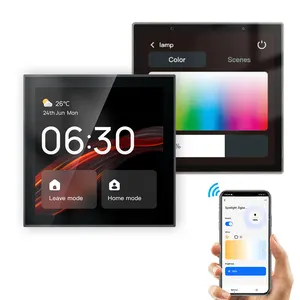 Alexa音声制御内蔵ワイヤレスZigbee4インチスマートホームタッチコントロールパネルゲートウェイ2024新着