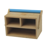 Porte-ustensiles de cuisine en bois d'acacia FSC, grand porte-ustensiles de cuisine en bois à 4 compartiments pour comptoir de style farmhouse