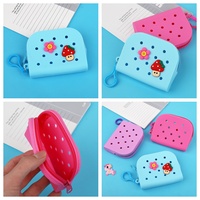 Monedero de Silicona Impermeable con Orificio para Colgar Zapatos, Accesorios Impermeables Desmontables y Lindos, Monedero Creativo de Silicona para Niños