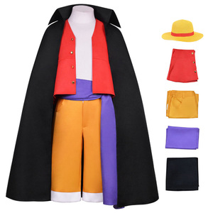 Costume One Piece Wano Country Akainu Arc Luffy pour homme, kimono cosplay, en stock - Product Image 1