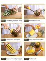 Accesorios de Cocina, Cortador de Piña de Acero Inoxidable, Removedor de Tallo de Piña, Descorazonador de Piña