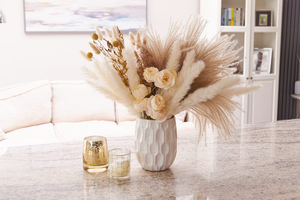 Arrangements neutres de fleurs séchées Roses blanches naturelles Bouquet de gaz de pampa pour la décoration de la maison de <span class=keywords><strong>ferme</strong></span> de mariage de chambre Boho - Product Image 4