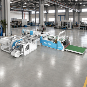 Máquina automática de alta velocidad rollo a rollo para corte, costura e inserción de forro en sacos tejidos de PP para la fabricación de bolsas de harina y arroz - Product Image 1