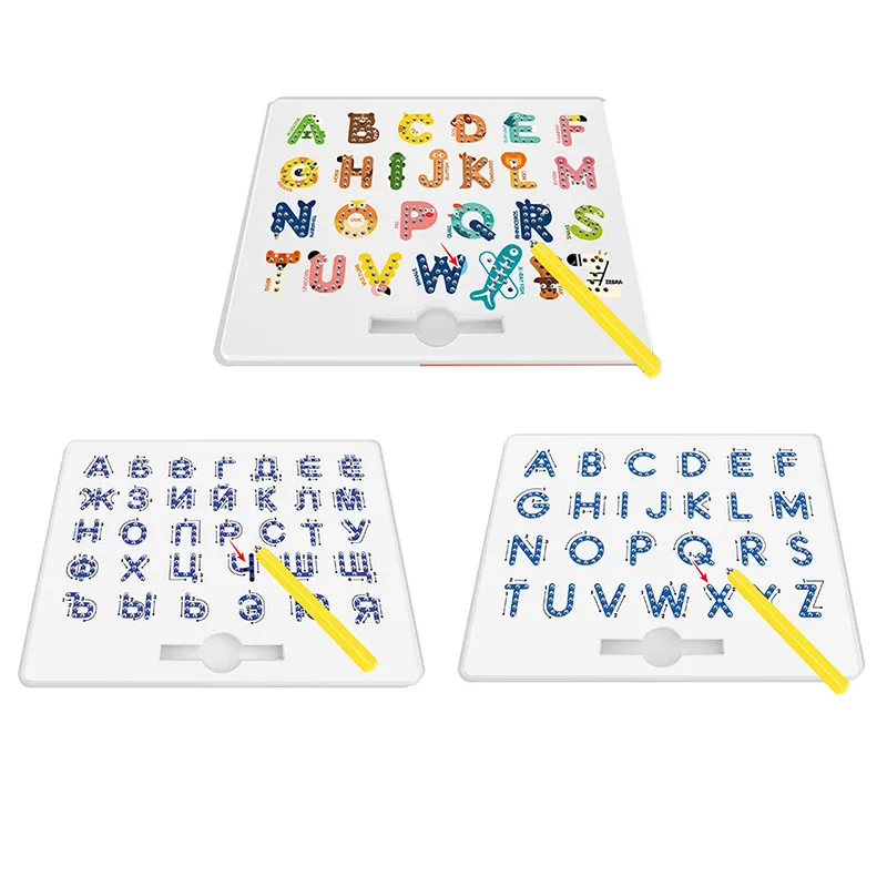 Eğitim öğrenme alfabe oyuncaklar bebek odak eğitim koordinasyon egzersiz manyetik boncuk kurulu yazma pedi