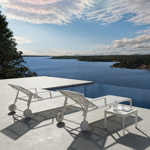 <span class=keywords><strong>Lit</strong></span> <span class=keywords><strong>d</strong></span>'extérieur inclinable avec roues plage soleil chaise longue en aluminium chaise longue imperméable - Product Image 1