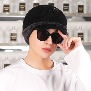 Winter Thickened Fleece Lined Knitted Hat With Zipper For Men Women Outdoor Cycling Warm Wool Cap Black Red Gray Coffee Blue - Product Image 3
