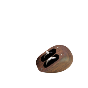 Boîte à bagues en bois en forme de cœur avec fermeture magnétique, boîte à bijoux en bois pour mariage, fiançailles, demande en mariage, rangement de bagues de couple, cadeau - Product Image 2