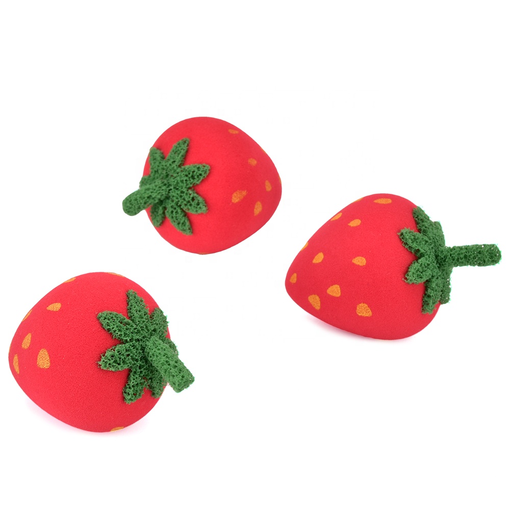 Коллекция 2021 года, губка для макияжа с логотипом клиента, губка для макияжа в виде клубники