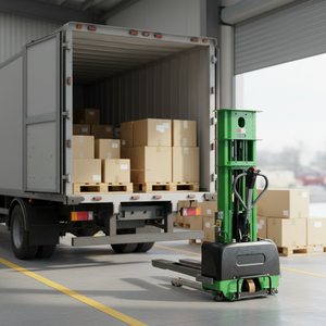 Chariot élévateur semi-automatique portatif de 0,5 tonne, 0,7 tonne, 1 tonne, 500 kg, 700 kg, chariot élévateur à palettes auto-chargeur, semi-élévateur - Product Image 1