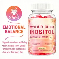 Gummies OEM Myo & D-Chiro Inositol, rapport 40:1, sans sucre, 60 unités, pour l'équilibre hormonal et émotionnel des femmes