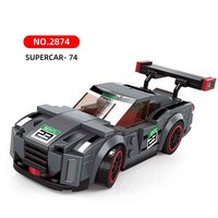 2874 Sport voiture bloc ensemble course ville Police voiture modèle assemblage blocs jouets de construction pour enfants MOC brique jouets 190 + pièces