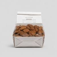Pochette d'emballage transparente personnalisée avec bande de pliage en papier pour biscuits, noix, bonbons, produits de boulangerie et aliments