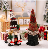 Noël créatif en peluche Gnome tricoté chapeau tient branche de pin Rudolph poupée mâle femme Style nouveau noël sans visage Oldman décorations