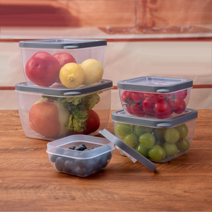 10 Pcs Plastic Food Storage Containers Set, Airtight <strong>Snap</strong> Lid <strong>Kitchen</strong> Pantry Organization Jars for Cereal Dry Food BPA Free - Product Image 5