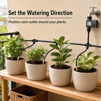 Système d'irrigation goutte à goutte automatique avec minuterie, 360° °   Tuyau flexible et buses réglables pour kit d'arrosage de jardin DIY
