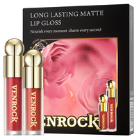 VENROCK – Lot de 2 gloss liquides mats transparents scintillants, longue tenue 12H, effet verre hydratant et repulpant, végétalien, OEM ODM
