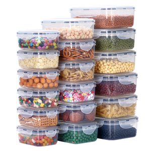 Ensemble de 16 récipients en plastique pour aliments avec couvercles, boîtes à lunch transparentes pour l'organisation de la cuisine, ensemble de récipients hermétiques pour le stockage des aliments/ - Product Image 6