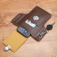 Pour i18pro : Étui de téléphone en cuir véritable, sac banane pour homme, sacoche de chasse pour billes d'acier de lance-pierre personnalisé