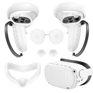 L'ensemble d'accessoires pour Meta for Quest 2 comprend un <span class=keywords><strong>masque</strong></span> facial hôte en silicone et un capuchon de manette de contrôleur pour les joueurs de jeu VR - Product Image 4