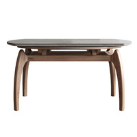 Chaise de table à manger ronde extensible pliable en bois massif avec dessus en marbre Design moderne pour petit appartement à double usage