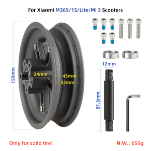 Moyeu de roue arrière fendu ULIP 8,5 pouces en alliage d'aluminium pour trottinette électrique M365 1S Mi3 Lite, kit moyeu de pneu plein - Product Image 2