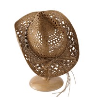Chapeaux de cowboy en paille personnalisés en gros avec perles coquillages pour adultes, parfaits pour les fêtes sur la plage ou les événements western